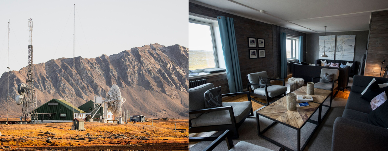 Isfjord Radio Hotel interior and exterior - Svalbard - Basecamp Explorer