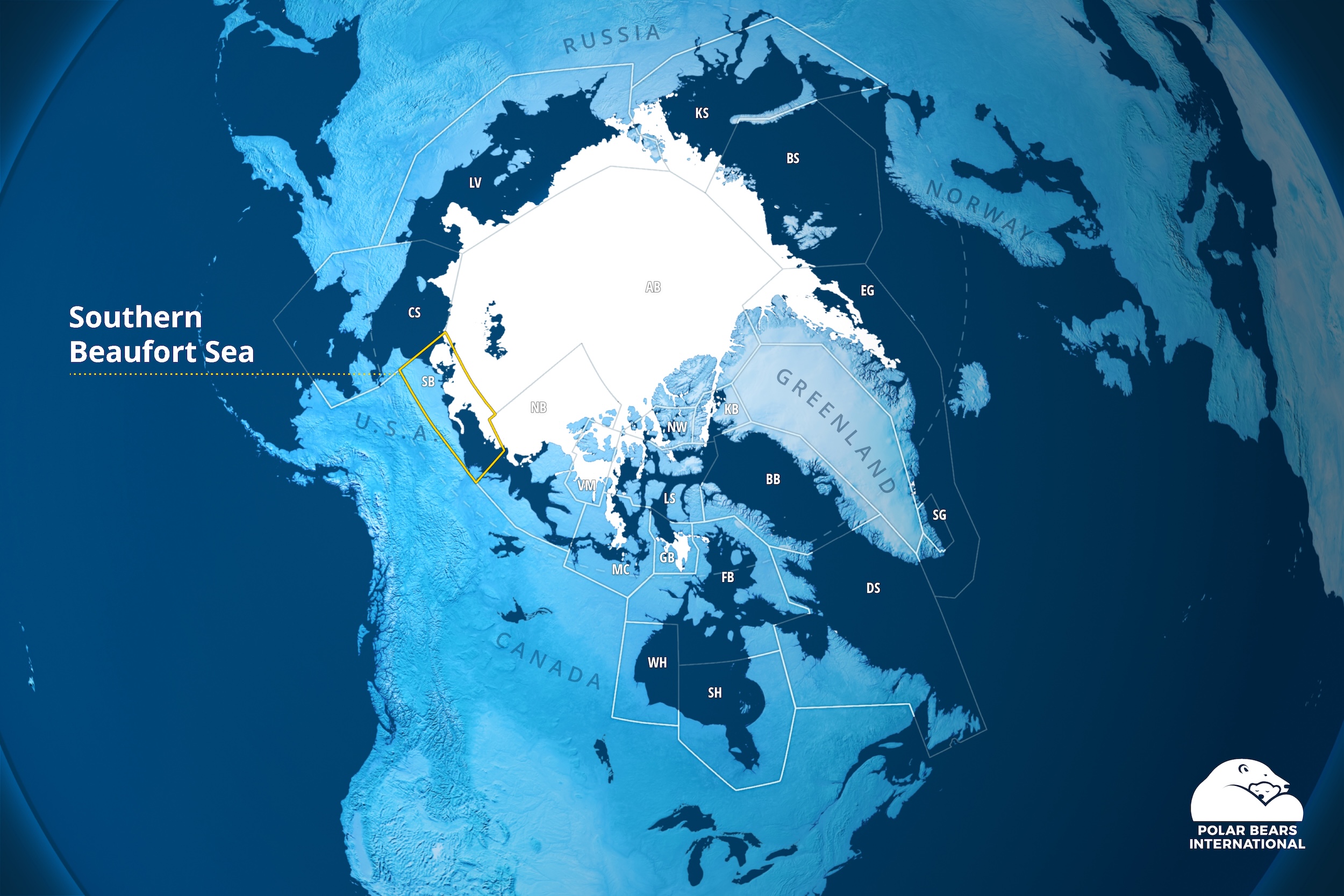 Southern Beaufort Sea Polar Bears Subpopulation Map