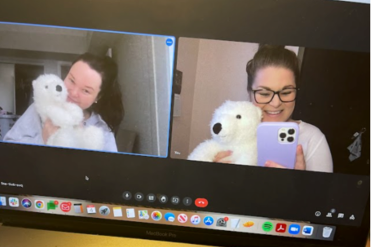 No Fixed Address team with polar bear stuffies