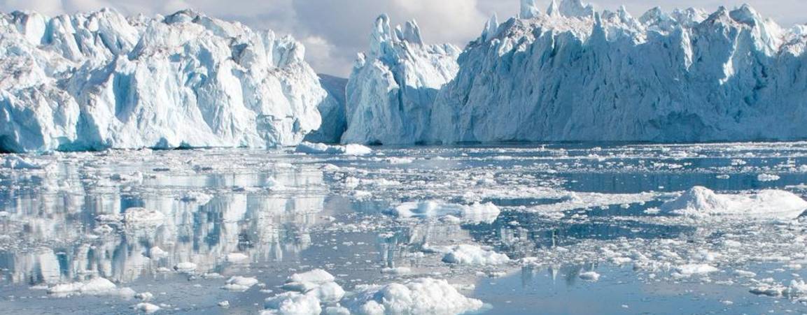 Ice caps and still sea ice