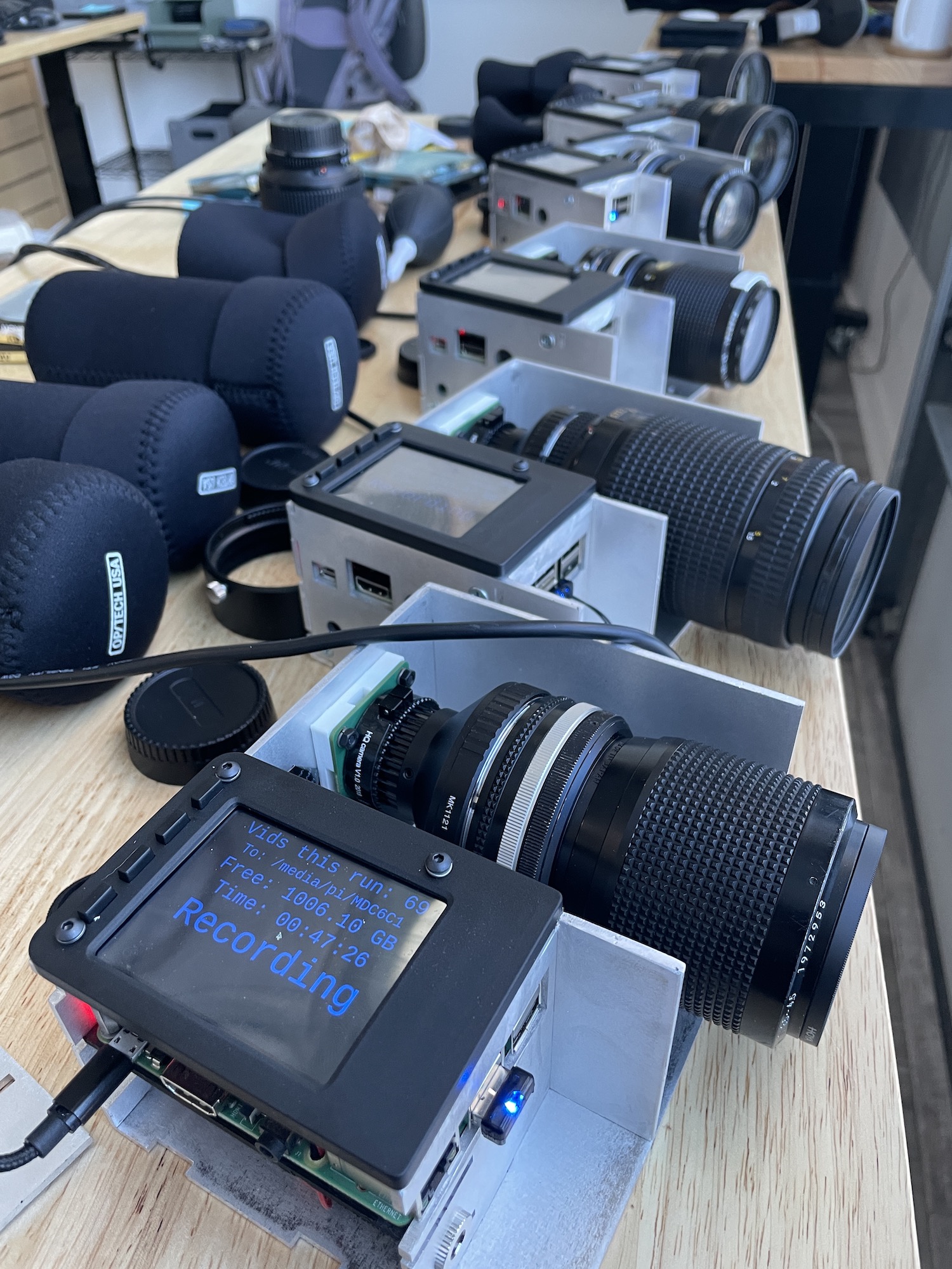 The lenses for our maternal den cams