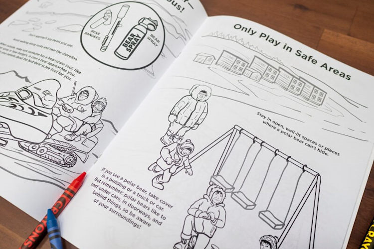 Inside of coloring book sharing safety tips