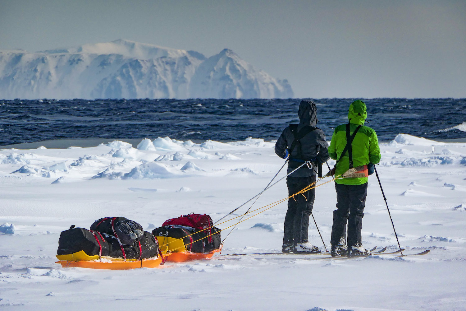 John McClelland and Dave Garrow stare into the cold, icy waters of Baffin Bay