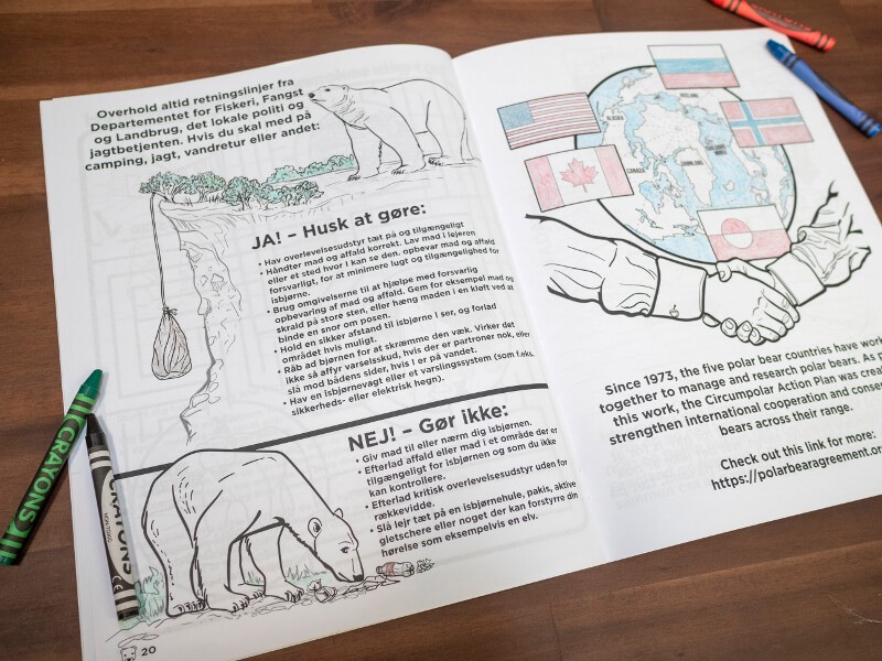 Interior of Danish coloring book