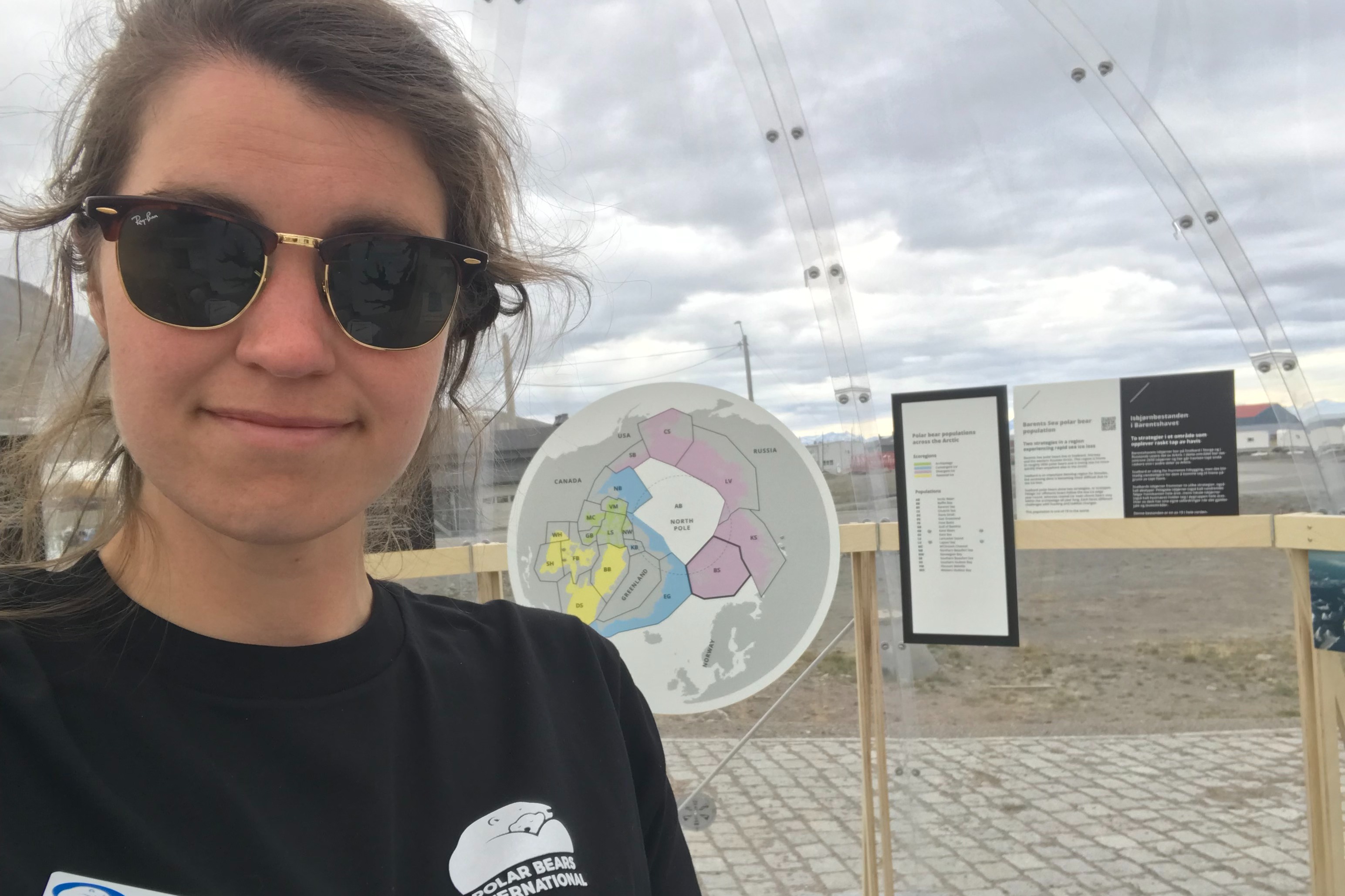 Louise Archer in the Polar Bears International Ice House in Longyearbyen, Svalbard