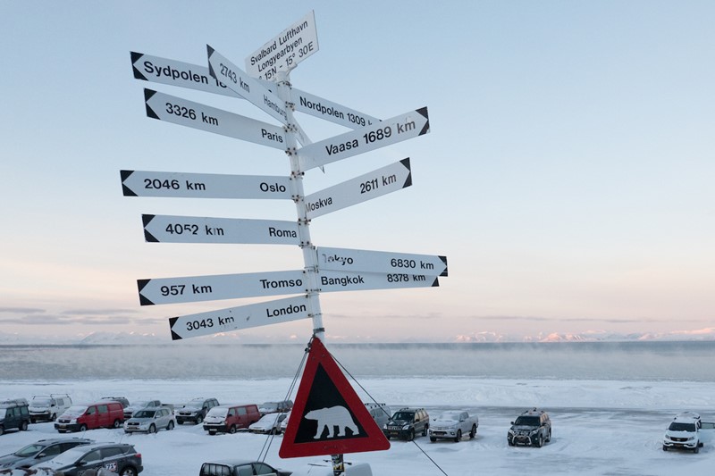 A sign in Longyearbyen, Svalbard