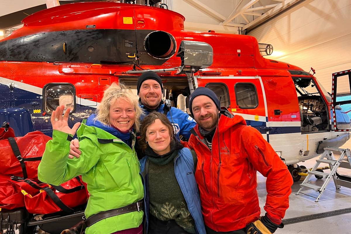 Hilde Fålun Strøm of Hearts in the Ice and Polar Bears International's Geoff York, Christian Zoelly, and Joanna Sulich.