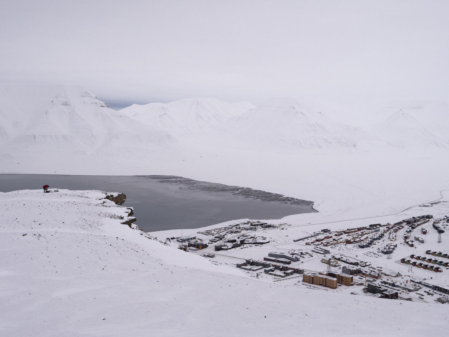Aerial image of Longyearbyen, Svalbard
