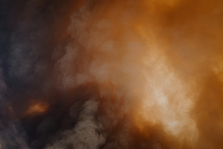 Wildfire smoke fills the air