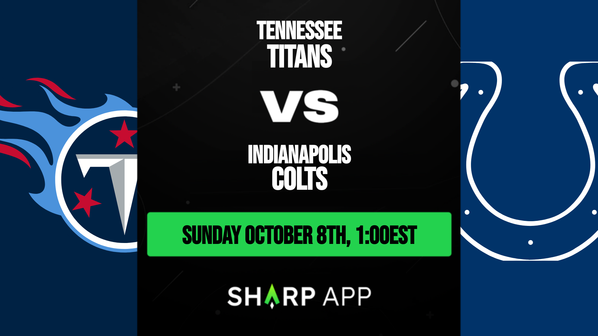 NFL - Tennessee Titans vs Indianapolis Colts Odds - Sunday October 8 2023