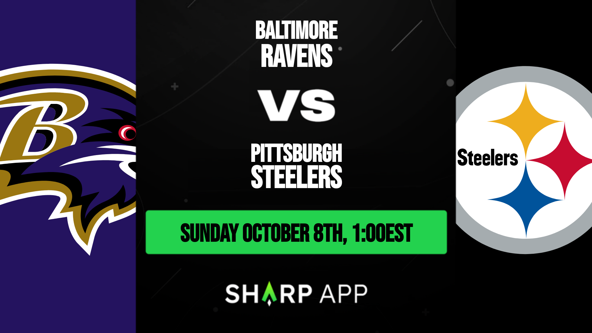 Baltimore Ravens at Pittsburgh Steelers on October 8 tickets