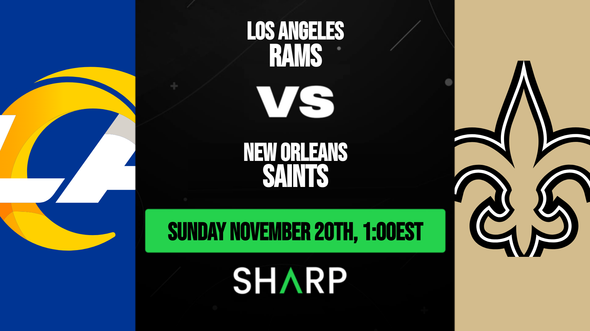 New Orleans Saints vs. Los Angeles Rams on November 20, 2022