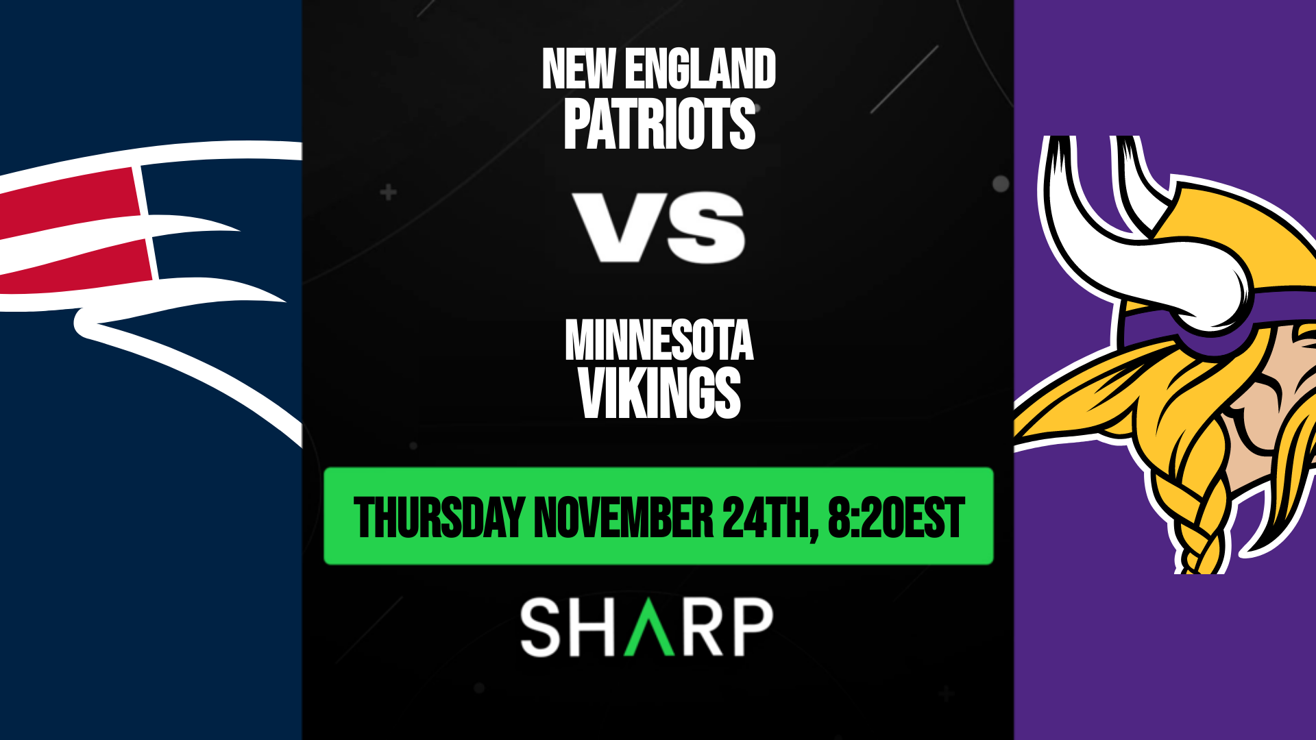 New England Patriots vs. Minnesota Vikings Betting Odds, Trends and  Predictions – Thursday, November 24, 2022 - OddsShopper