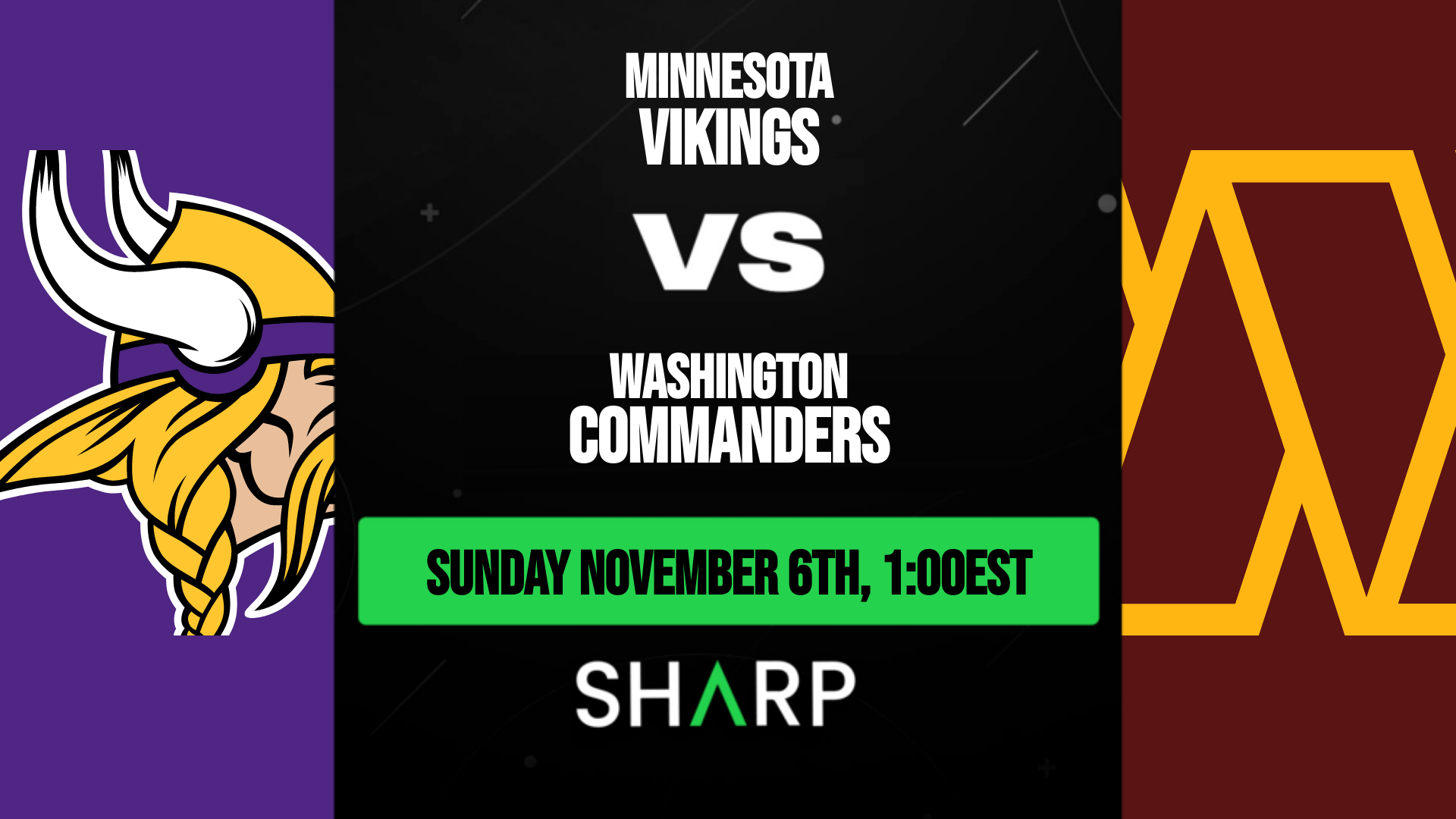 How to watch the Minnesota Vikings vs. Washington Commanders on Sunday, November  6