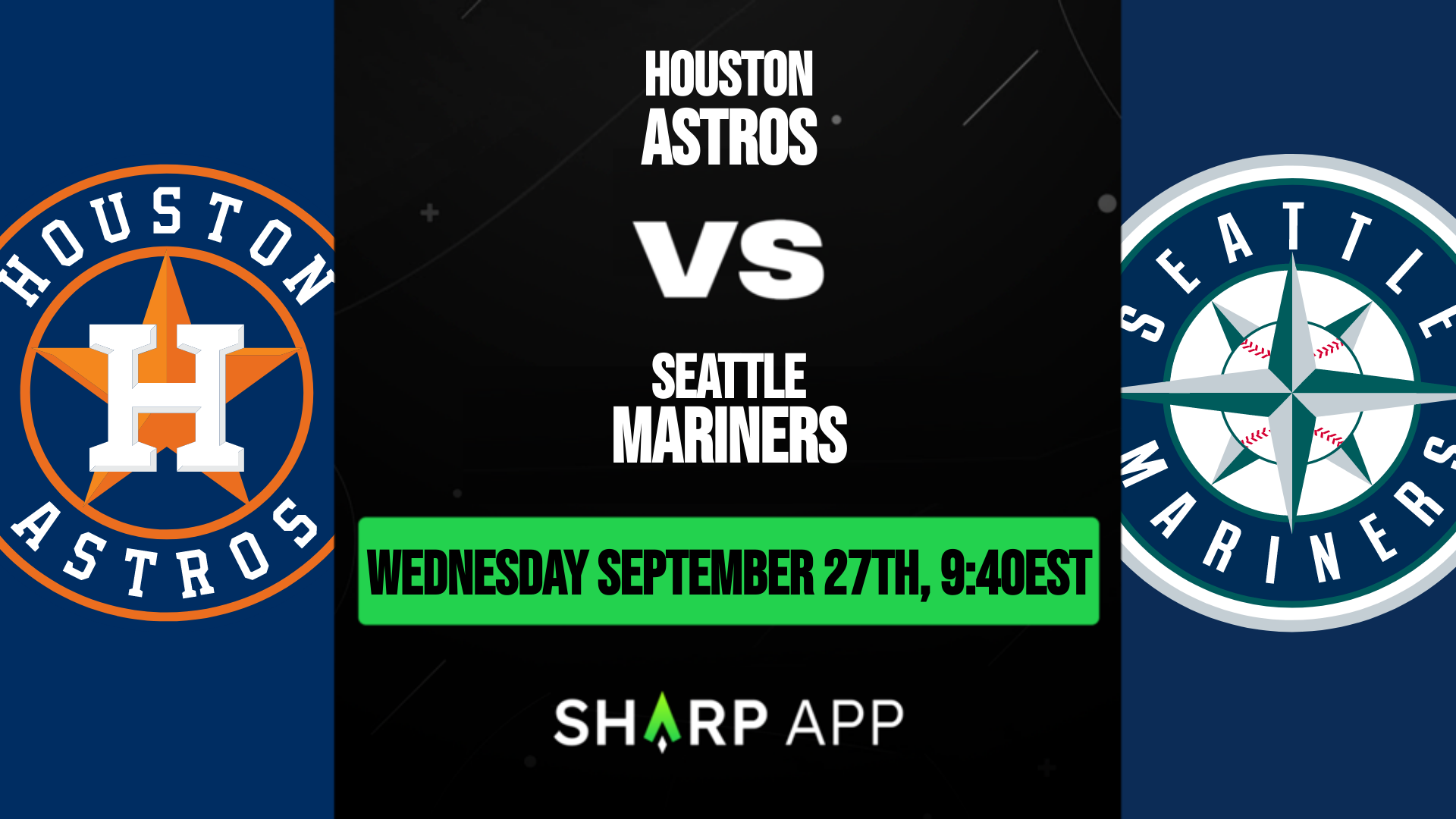 Astros vs. Mariners Probable Starting Pitching - September 27