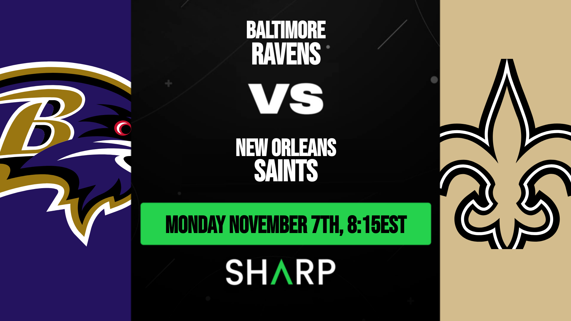 New Orleans Saints vs Baltimore Ravens on November 7, 2022