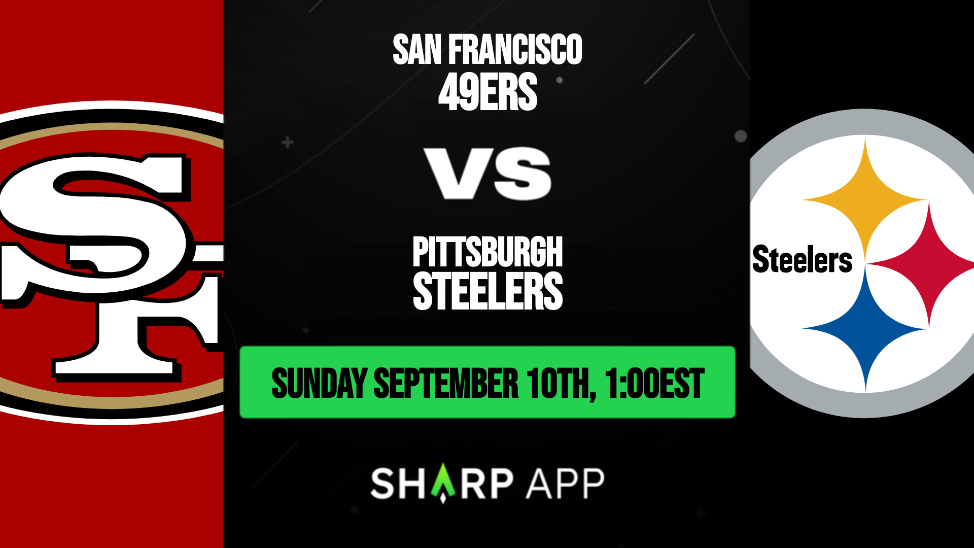 49ers-Steelers Odds, Moneyline and Trends – Sunday, September 10, 2023 -  OddsShopper