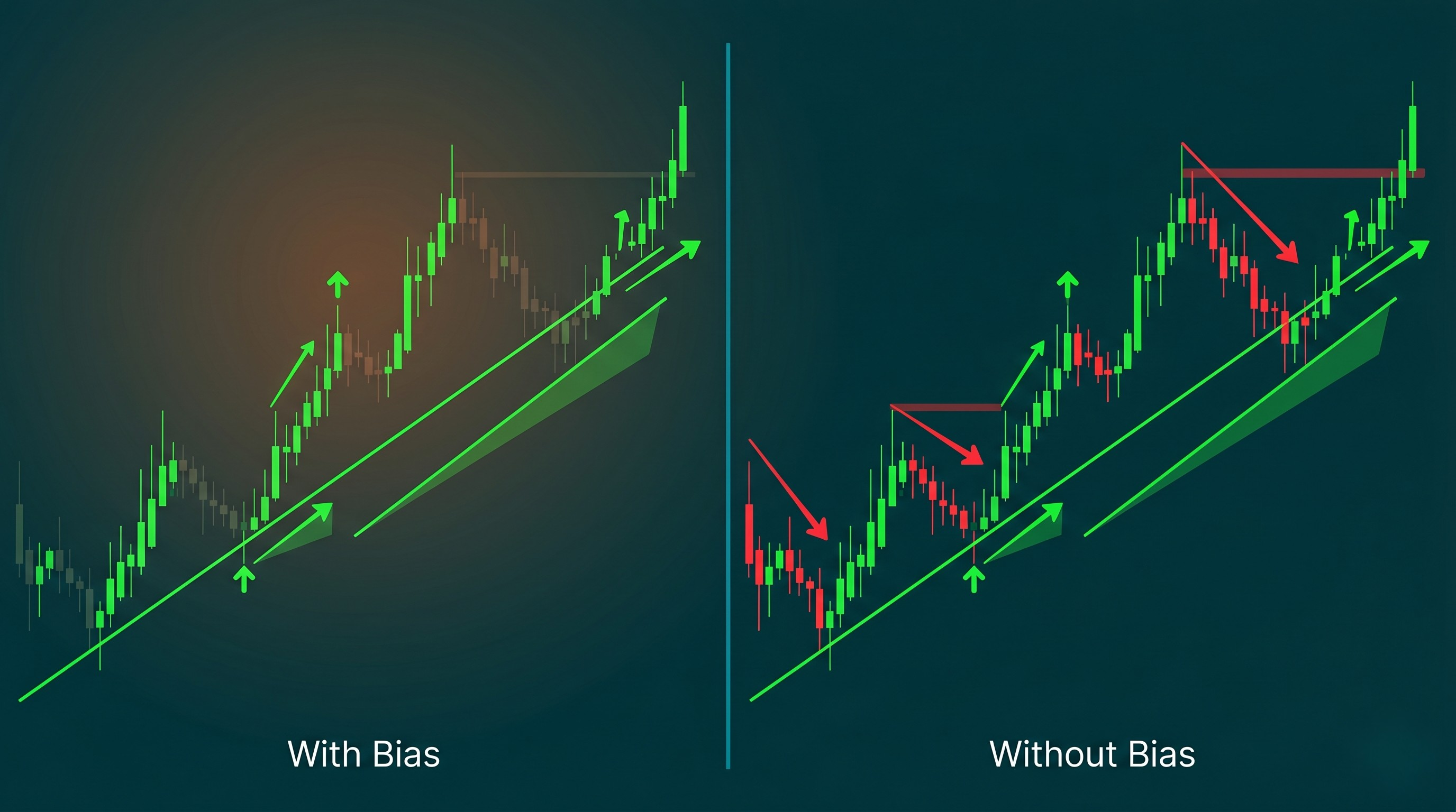 Biased versus objective chart analysis