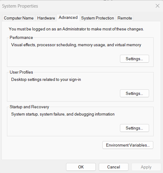 Windows System Properties