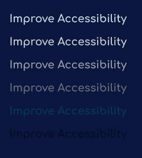 Display of different contrasts to measure accessibility