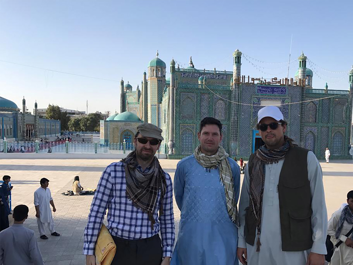 Charles Antoine (right) with Oliver Percovich (middle), founder of Skateistan in Afghanistan