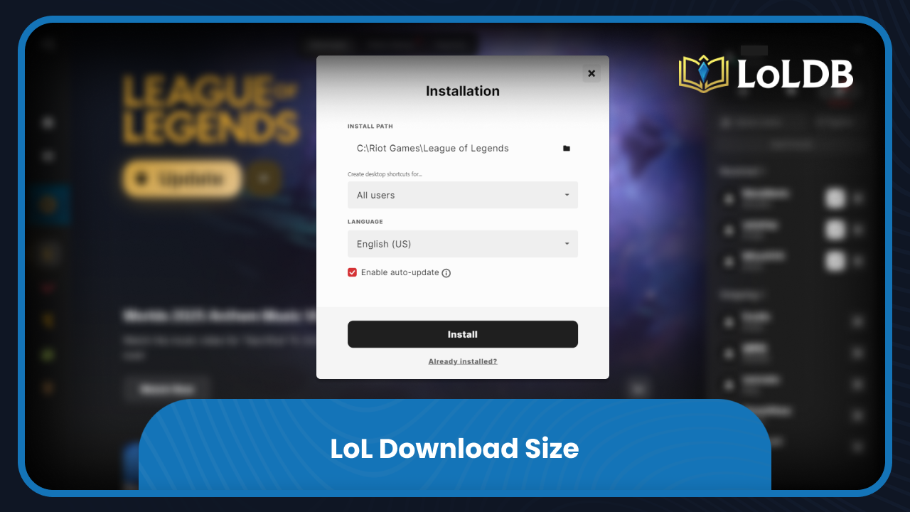 a picture of lol download prompt in league of legends