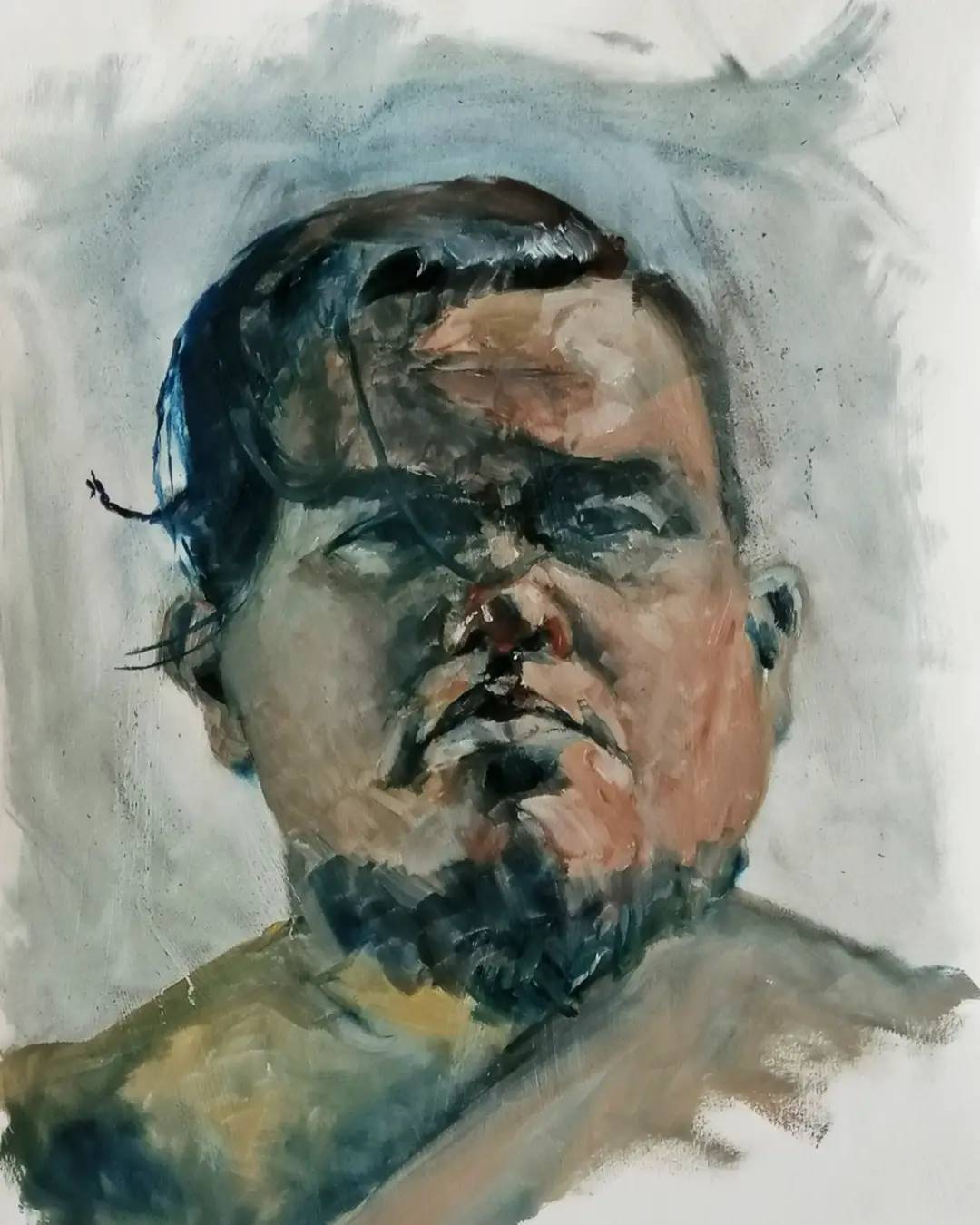 Portrait of Man Looking Straight