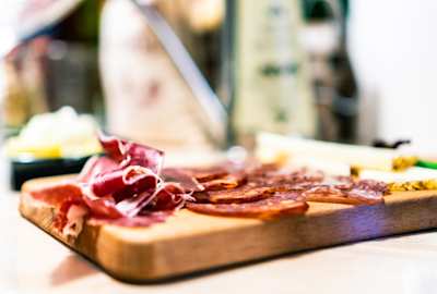 Board of meats and cheeses