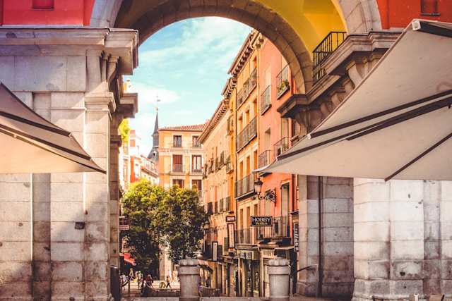 Archway in Plaza Mayor, Madrid