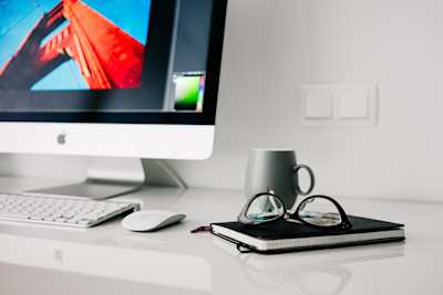 Stationery and gadgets in a home office
