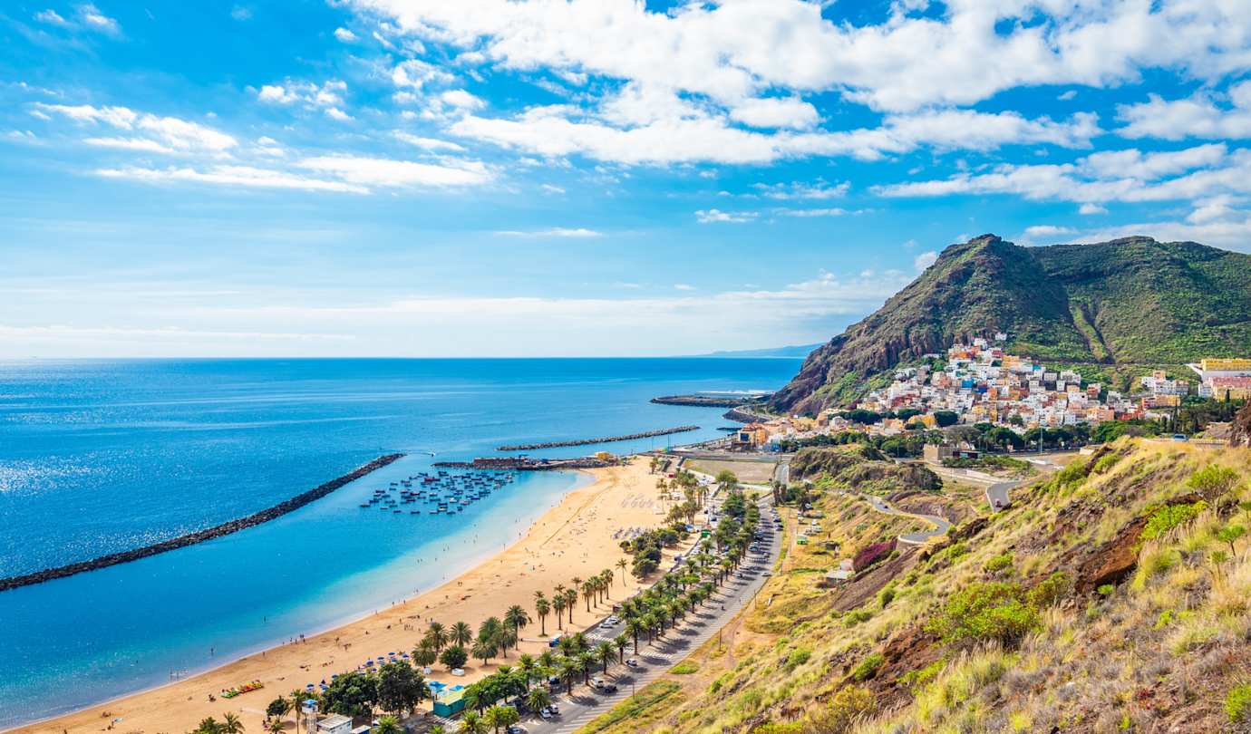 Landscape with Las Teresitas beach and San Andres village, Tenerife, Canary Islands