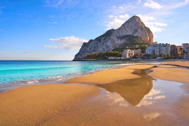 Playa de Fossa beach in Calpe, Alicante, Spain