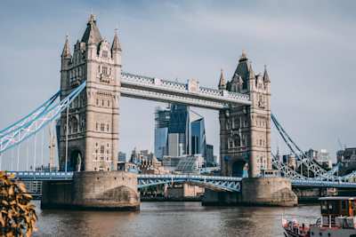 Tower Bridge across Thames River, London, UK