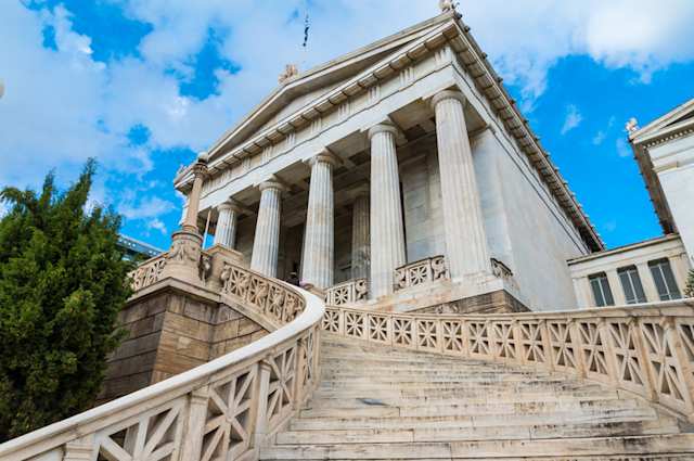 The National Library in Panepistimiou Street, Athens, Greece