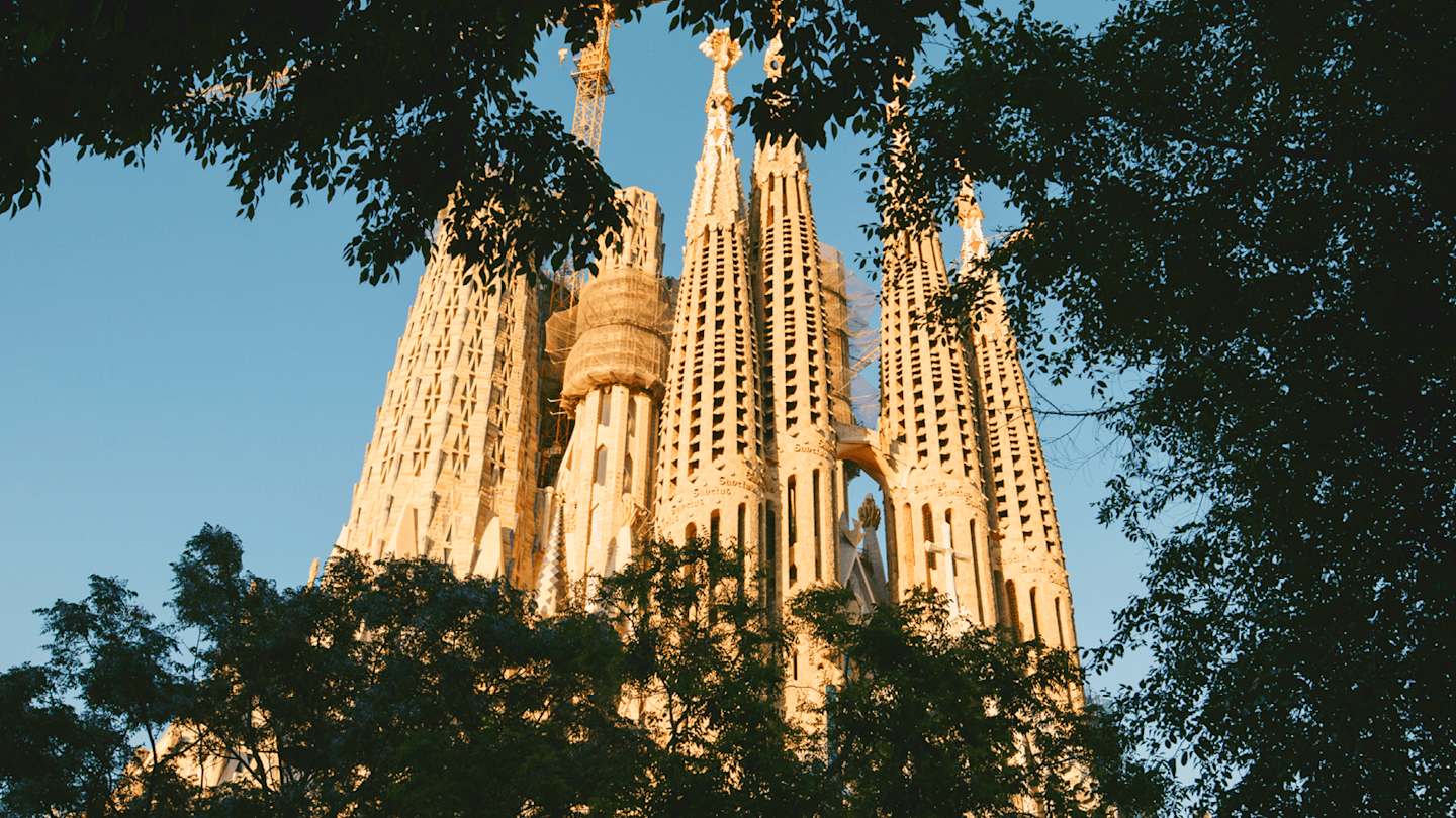 La Sagrada Familia at sunset