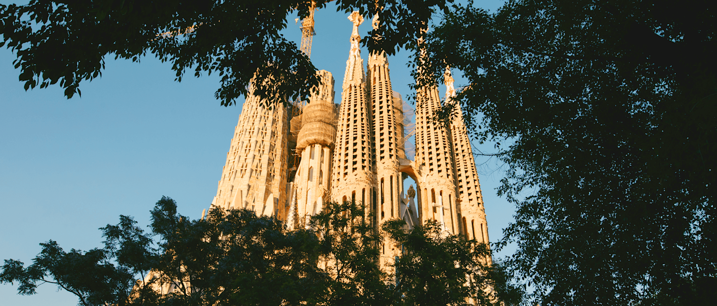 La Sagrada Familia at sunset
