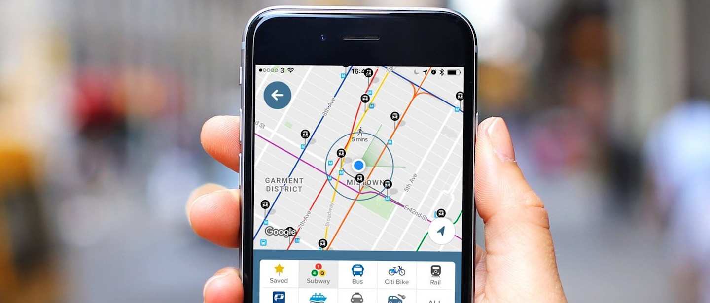 A phone with a map displayed on the screen