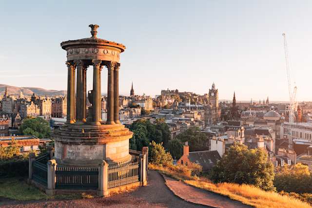 Edinburgh skyline from Calton Hill, Scotland, UK