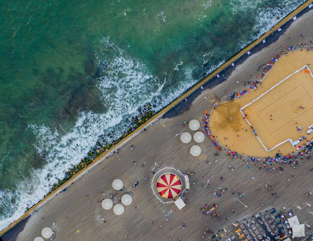 Tel Aviv beach, birds eye view