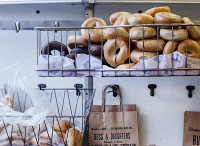 Bagels at Russ & Daughters, New York