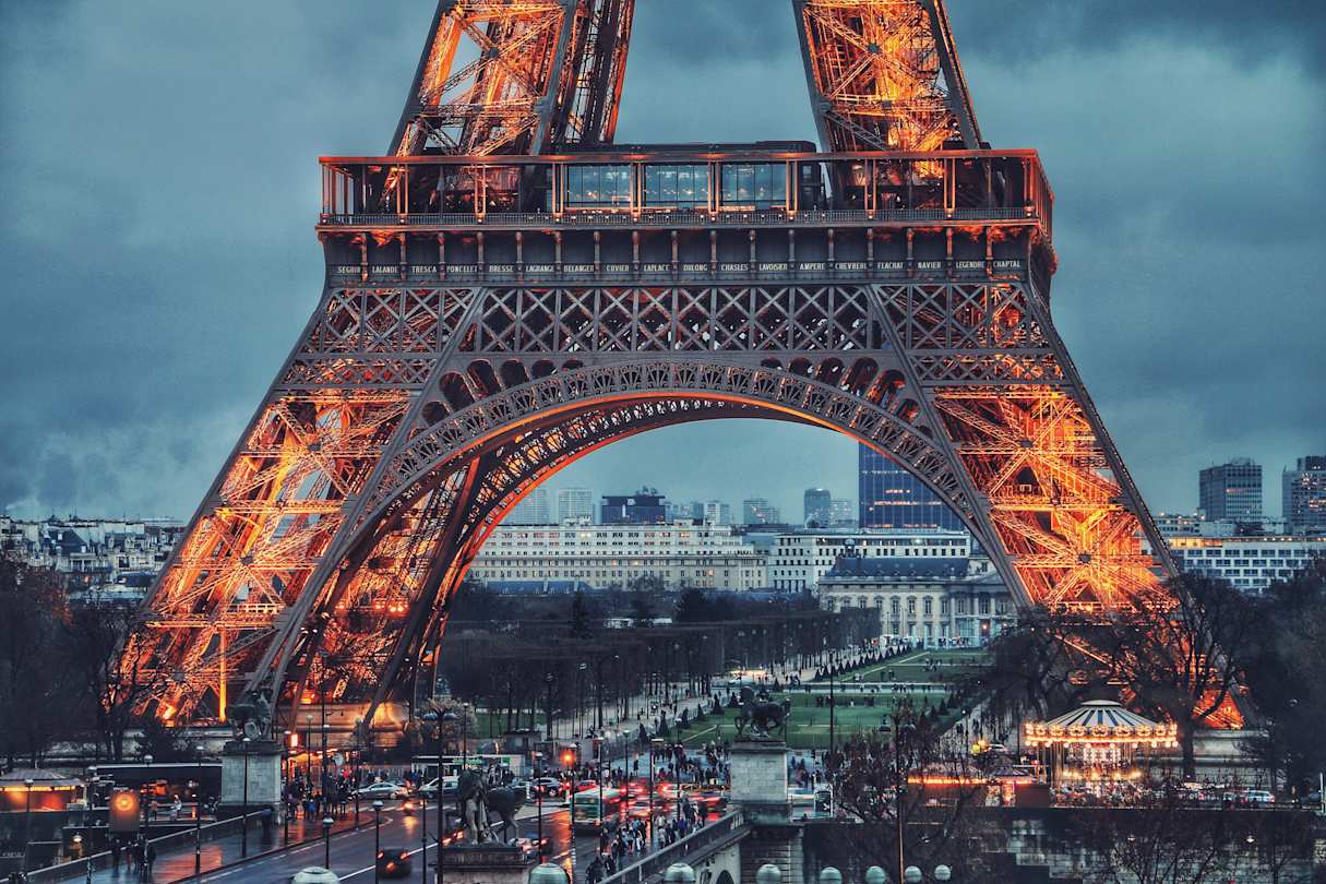 Bottom of Eiffel Tower, Paris, France