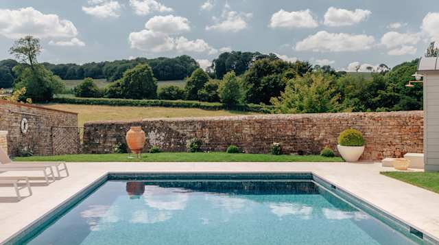The pool with idyllic views at The Bronze Knight