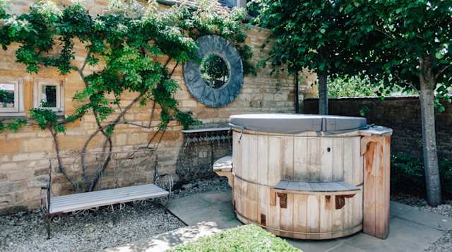 The perfect place to relax when staying at The Bronze Knight? In the hot tub, of course