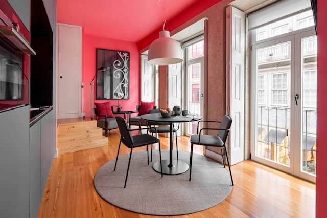 Fire Engine Red, Plum Guide home in Porto, Portugal