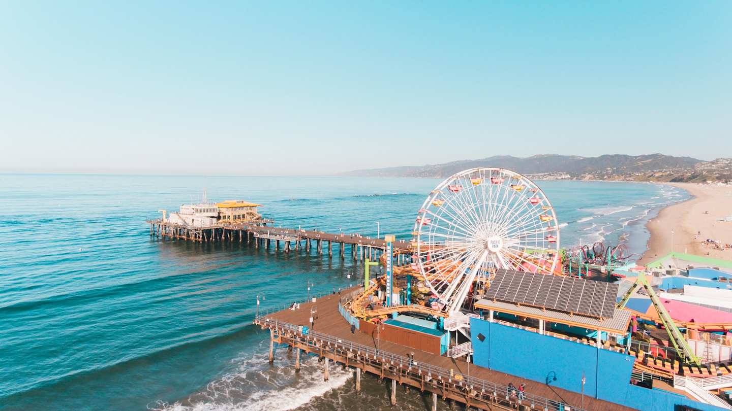 Santa Monica Pier with ferris wheel