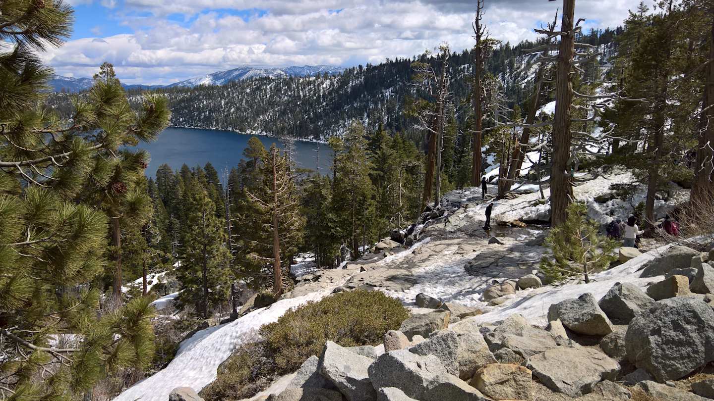 Lake Tahoe through trees, Nevada, United States of America