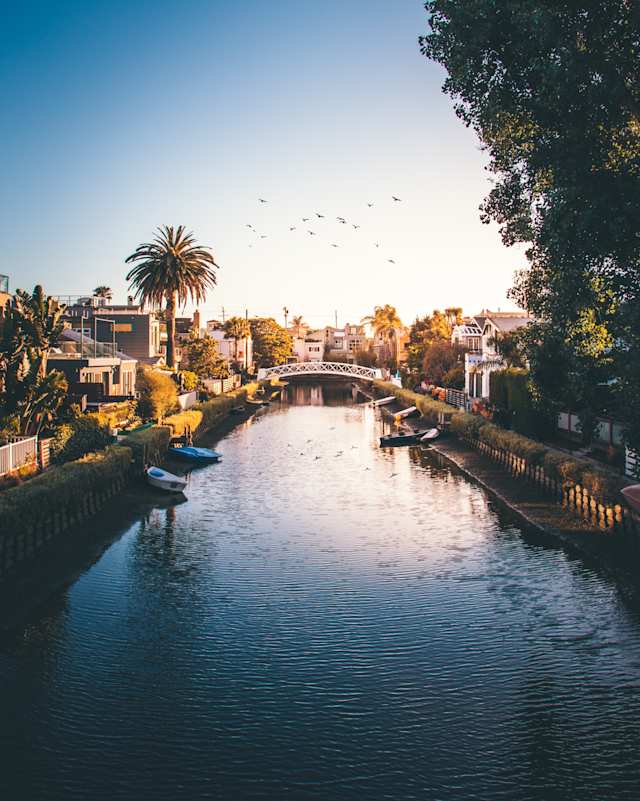 One of the scenic canals in Venice, LA