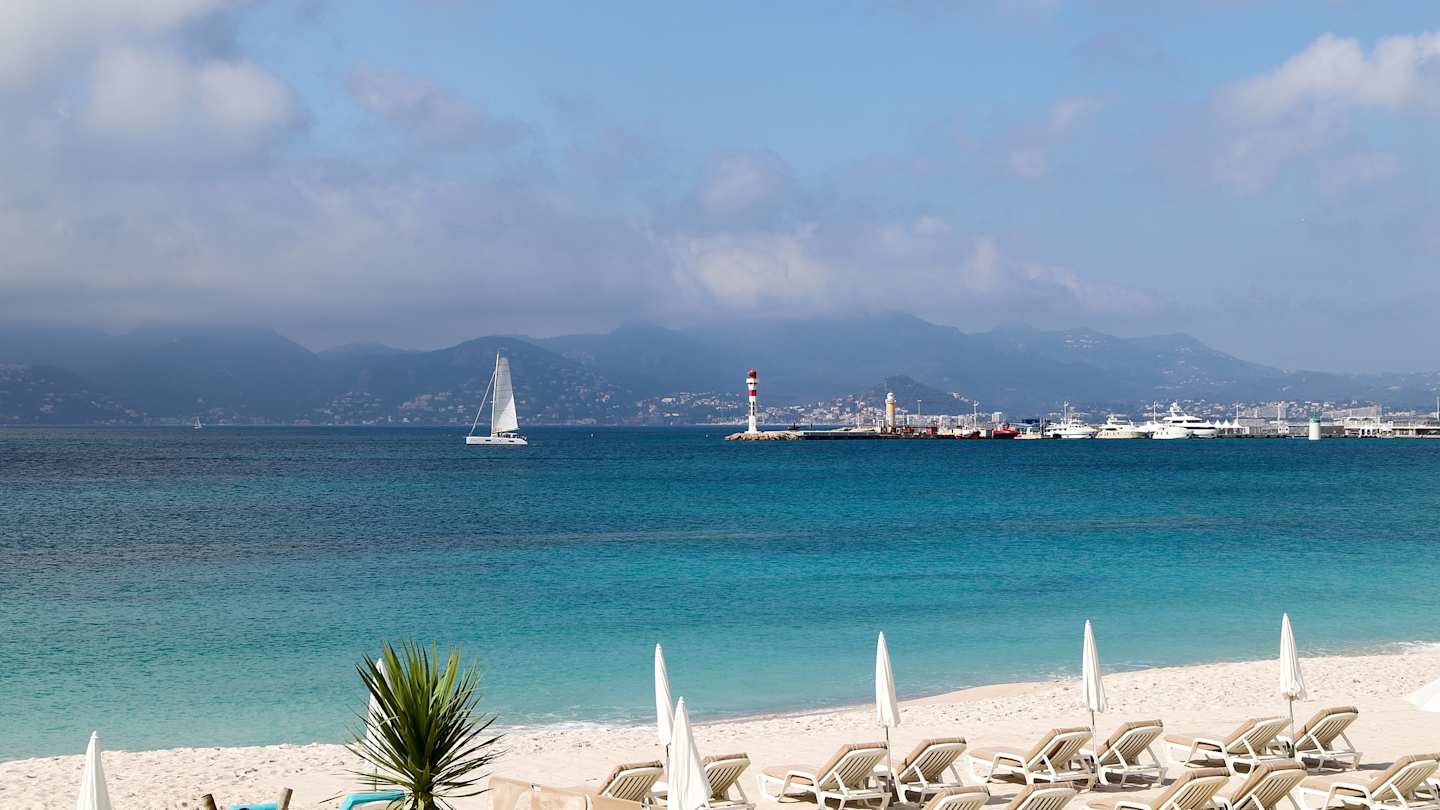 Beach in Cannes, French Riviera, France