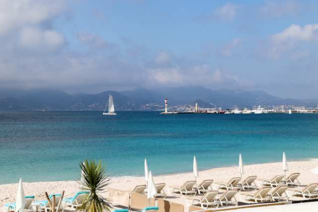 Beach in Cannes, French Riviera, France