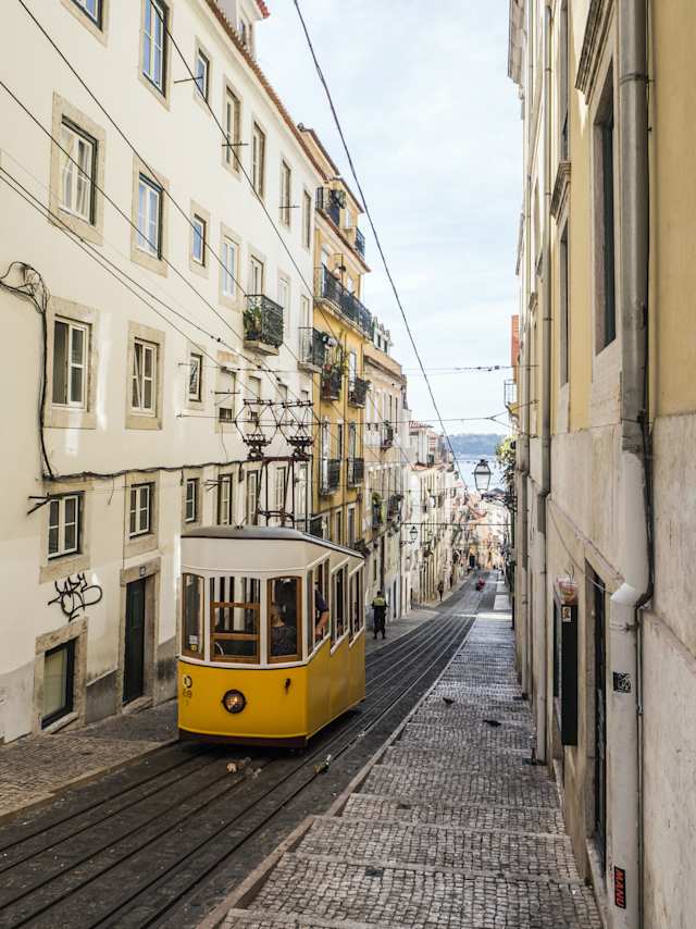 A tram in Lisbon